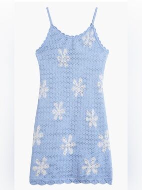 Freshman Girls Daisy Open Stitch Knit Dress Blue Size L 12/14